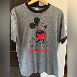 Disney Gray and Black Mickey Mouse Short Sleeve Tee